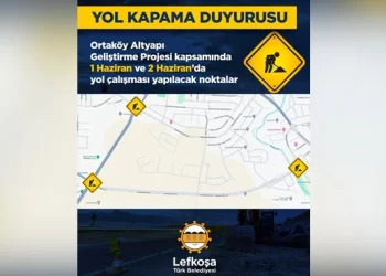 Lefkoşa’da bazı yollar altyapı kazı çalışmaları çerçevesinde trafiğe kapatıldı