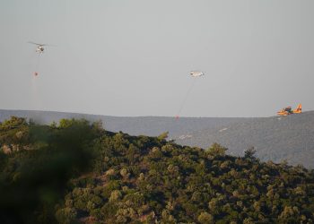 İzmir Urla’da orman yangınına müdahale sürüyor…Evler ve karavanlar tahliye edildi