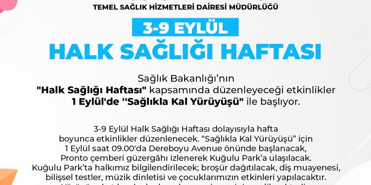 Sağlık Bakanlığı 3-9 Eylül “Halk Sağlığı Haftası” nedeniyle etkinlikler düzenliyor