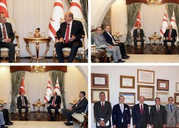 Cumhurbaşkanı Ersin Tatar, Kırgızistan Türkiye Manas Üniversitesi Mütevelli Heyeti Başkanı Prof. Dr. İbrahim Çapak’ı kabul etti
