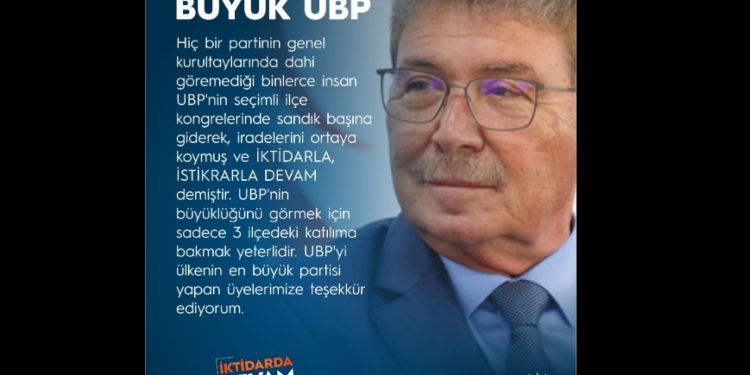 Üstel: Binlerce insan, UBP’nin ilçe kongrelerinde “istikrarla devam” dedi