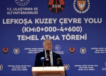 Cumhuriyet Meclisi Başkanı Töre, Lefkoşa Kuzey Çevre Yolu’ndaki yonca kavşağı temel atma törenine katıldı
