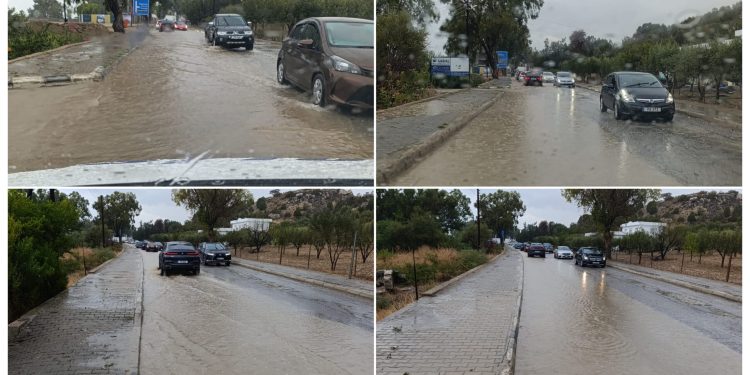 Polis uyardı: Yoğun yağış Gazimağusa-İskele anayolunu olumsuz etkilediĺ