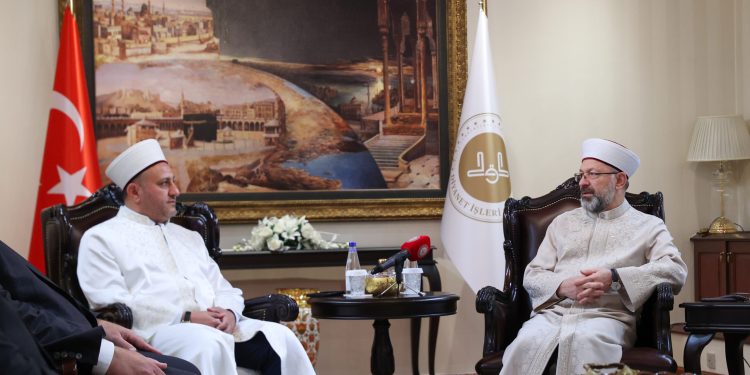 TC Diyanet İşleri Başkanı Erbaş, Din İşleri Başkanı Moral’ı kabul etti