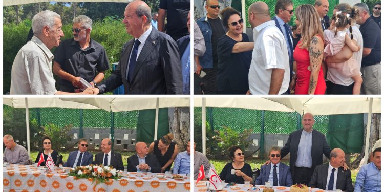 Cumhurbaşkanı Tatar ve Başbakan Üstel Gazimağusa’da partililerle bayramlaştı