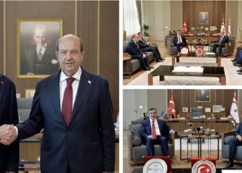 Cumhurbaşkanı Ersin Tatar, Türkiye Cumhuriyeti Cumhurbaşkanı Yardımcısı Cevdet Yılmaz’ı kabul etti