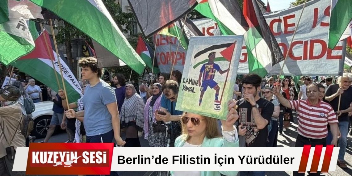 Berlin’de yüzlerce kişi Filistin’e destek için yürüdü!