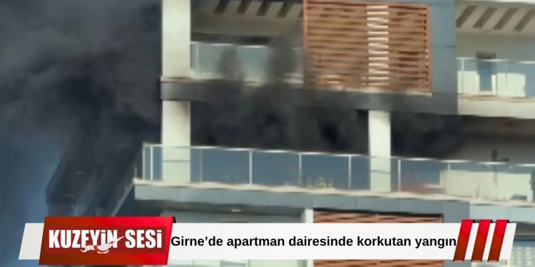 Girne’de apartman dairesinde yangın!