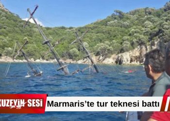 Marmaris’te tur teknesi battı!