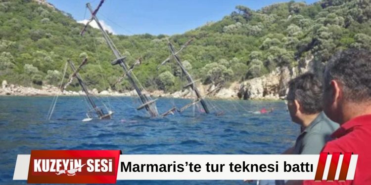 Marmaris’te tur teknesi battı!
