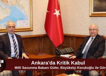 Türkiye Milli Savunma Bakanı Güler, KKTC’nin Ankara Büyükelçisi İsmet Korukoğlu’nu kabul etti