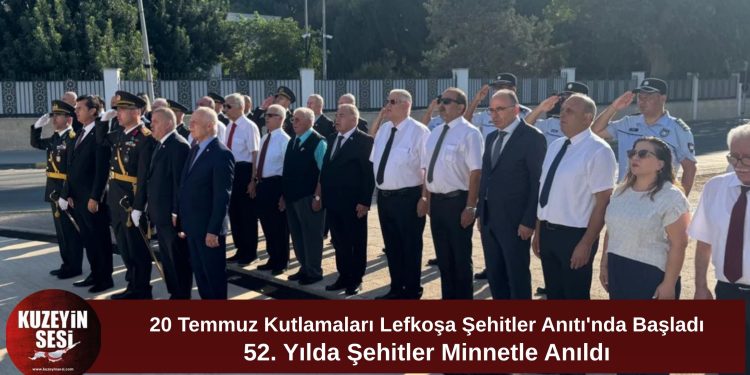 20 Temmuz kutlamaları Lefkoşa Şehitler Anıtı’ndaki törenle başladı