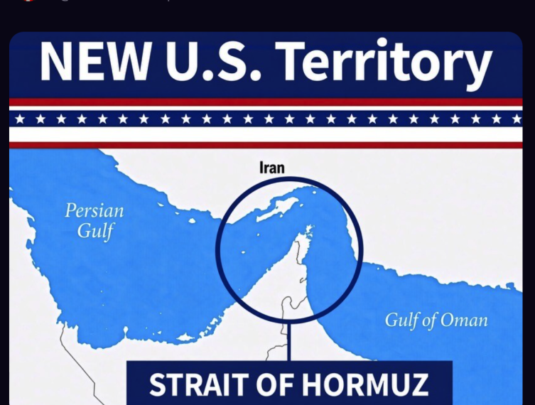 Trump, Hürmüz Boğazı'nı ABD toprağı olarak gösteren bir görsel paylaştı