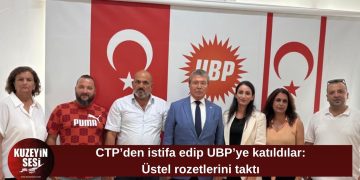 CTP’den istifa edip UBP’ye katıldılar: Üstel yeni üyelere rozetlerini taktı