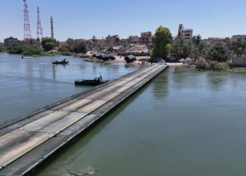 TSK ile Suriye ordusu işbirliğiyle Fırat Nehri üzerine yüzer köprü kuruldu