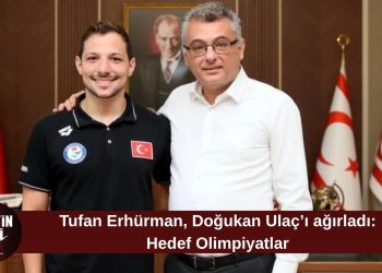 Erhürman, milli yüzücü Doğukan Ulaç ile buluştu: “Yürekten kutluyorum”