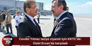 Cevdet Yılmaz KKTC’ye geldi: Üstel, Yılmaz’ı Ercan Havalimanı’nda karşıladı