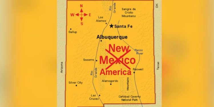 Trump, New Mexico'nun adını New America olarak değiştiren bir harita paylaştı